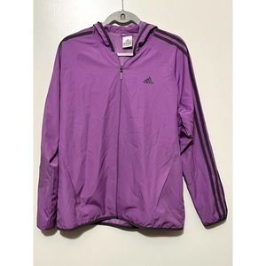 Adidas Full Zip Hoodie Wind Breaker Jacket Size Large